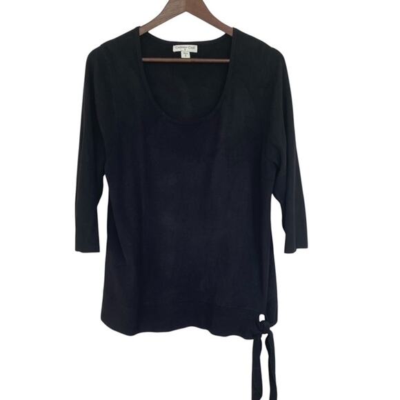 Coldwater Creek Sweaters - Coldwater Creek Black Scoop Neck 3/4 sleeve Sweater -‎ 1X